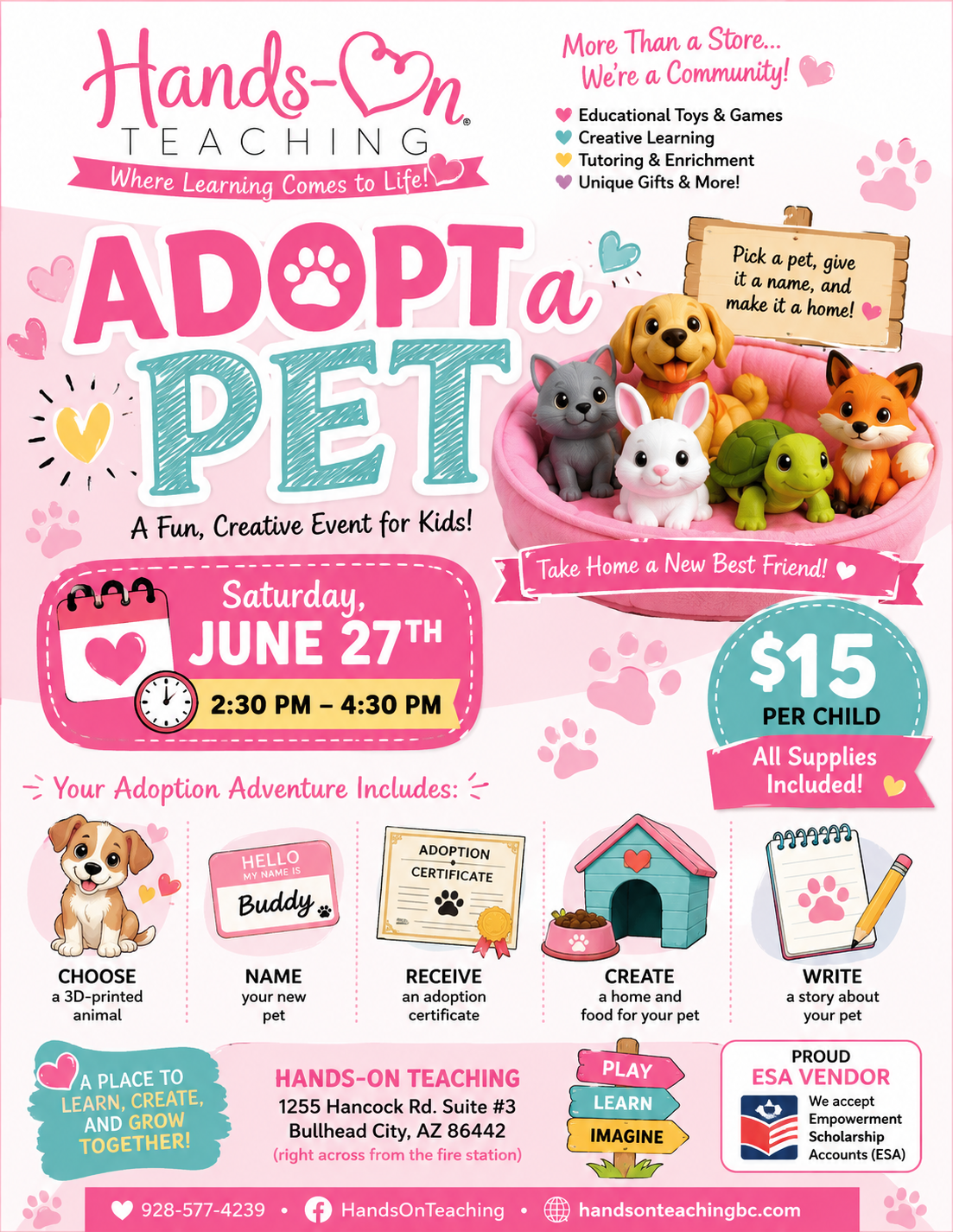 Adopt a Pet Event - 6/27 from 2:30 to 4:30