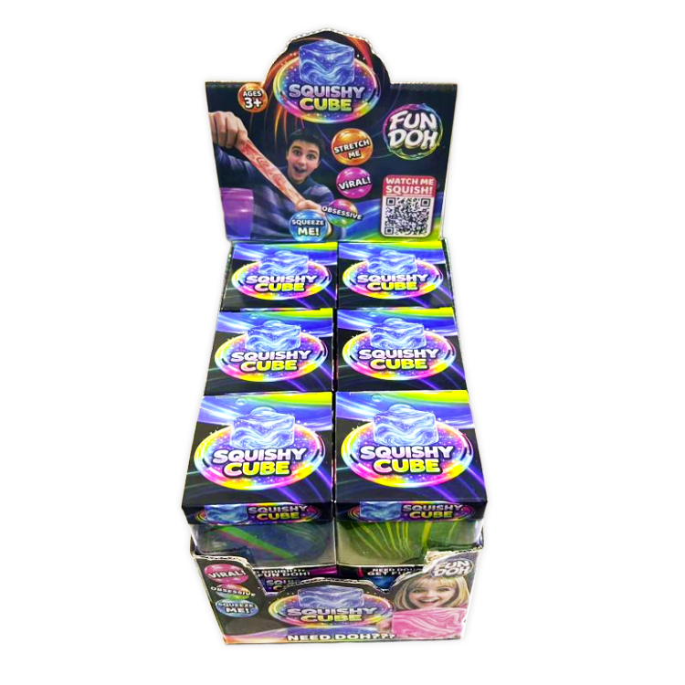 Fun Doh Swirl Squishy Cubes Viral Assortment - 12/Display