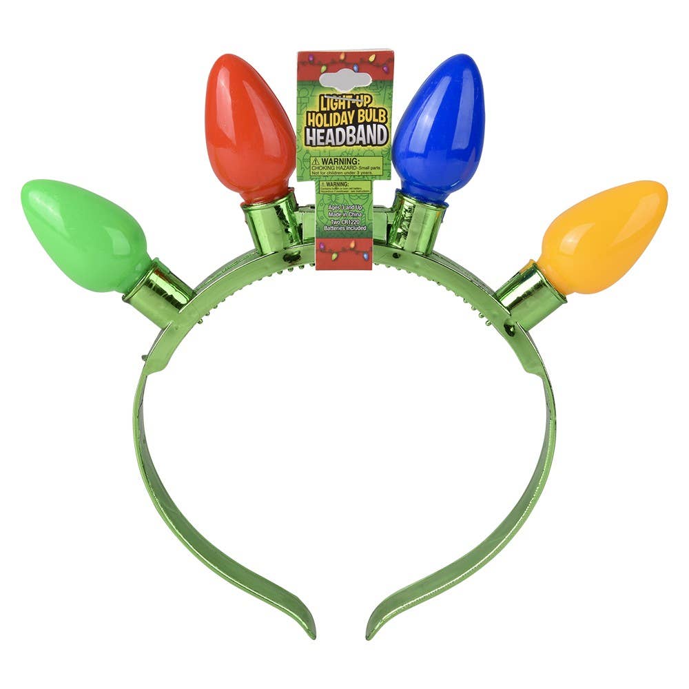 LIGHT-UP CHRISTMAS BULB HEADBAND 8"