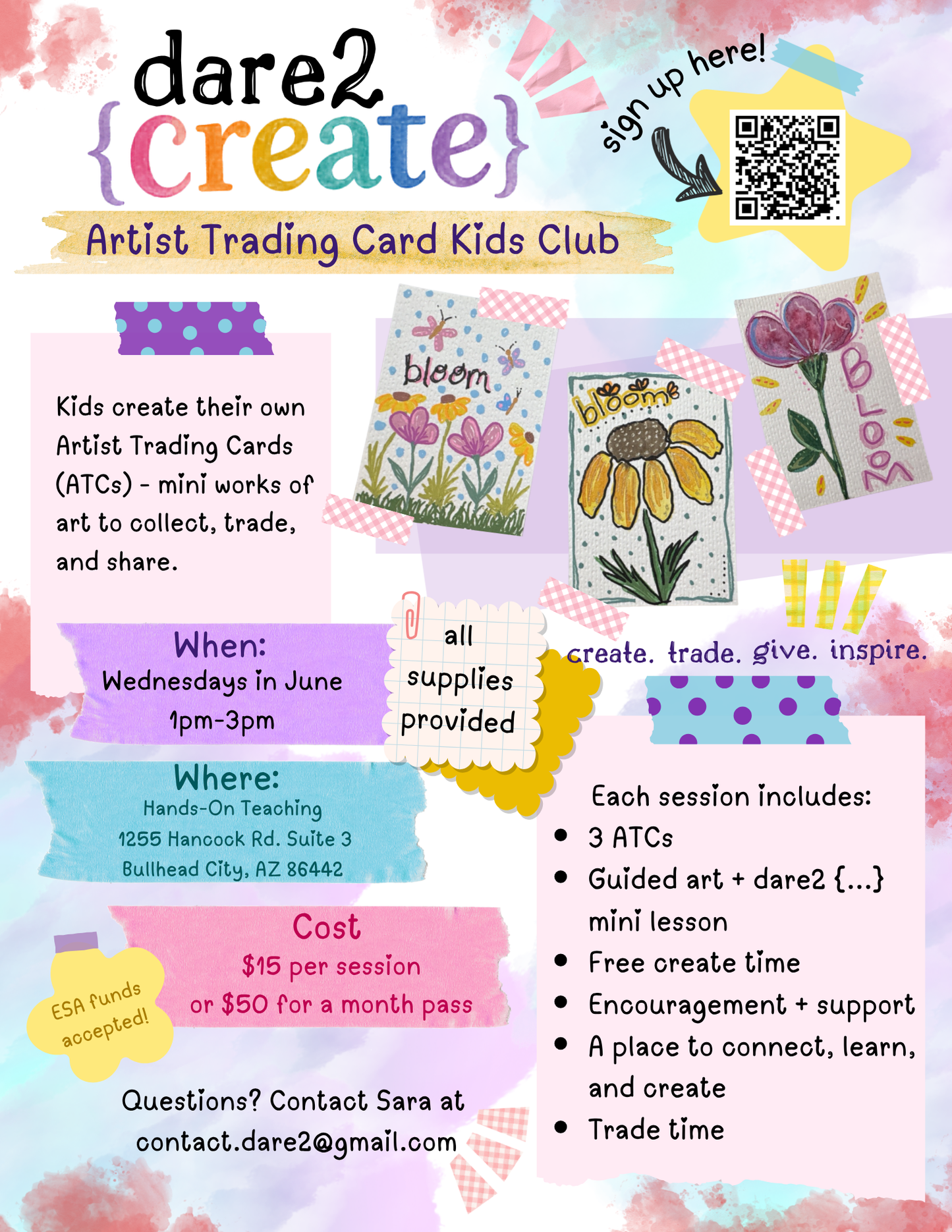 Dare2 {Create} – Artist Trading Card Kids Club
