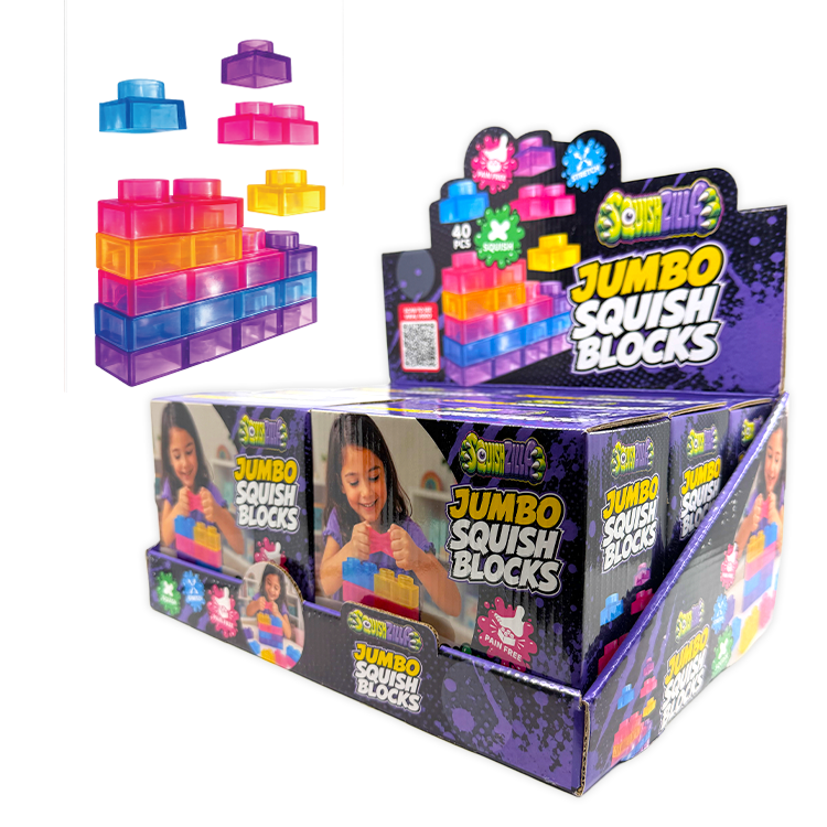 Fun Doh JUMBO Squish Blocks Building Sensory Toy - 6/Display