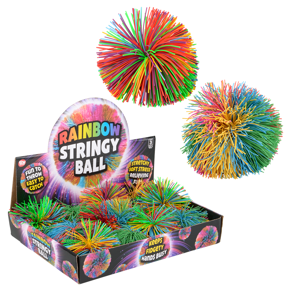 (T) 3.5" RAINBOW STRINGY BALL