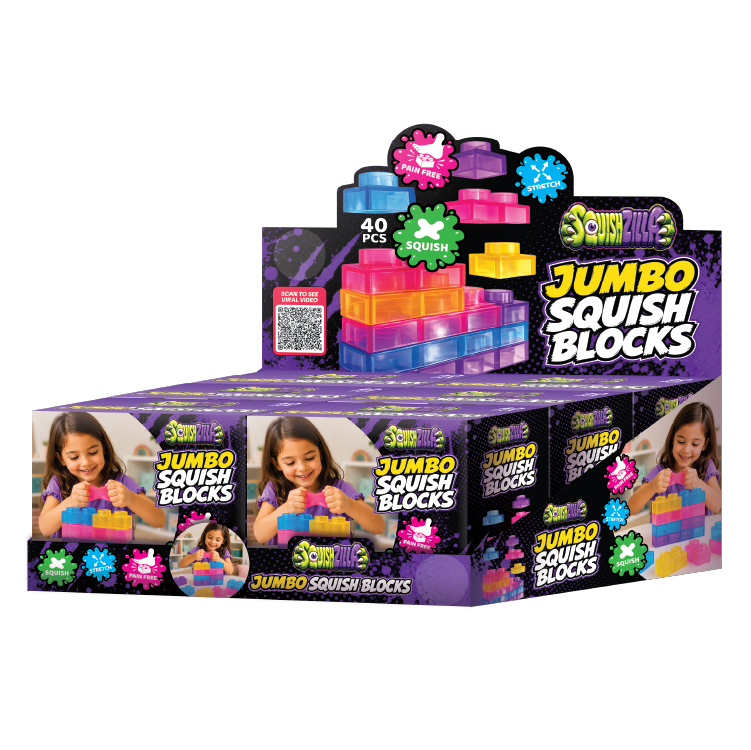 Fun Doh JUMBO Squish Blocks Building Sensory Toy - 6/Display