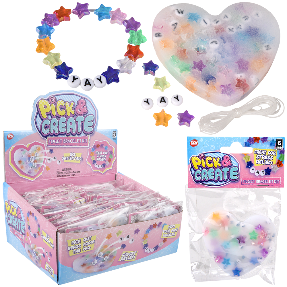 PICK N CREATE HEART BEADED FIDGET BRACELET 24CT