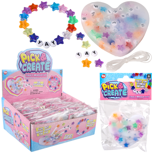 PICK N CREATE HEART BEADED FIDGET BRACELET 24CT