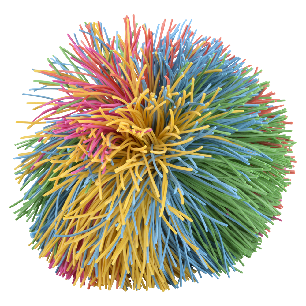 (T) 3.5" RAINBOW STRINGY BALL