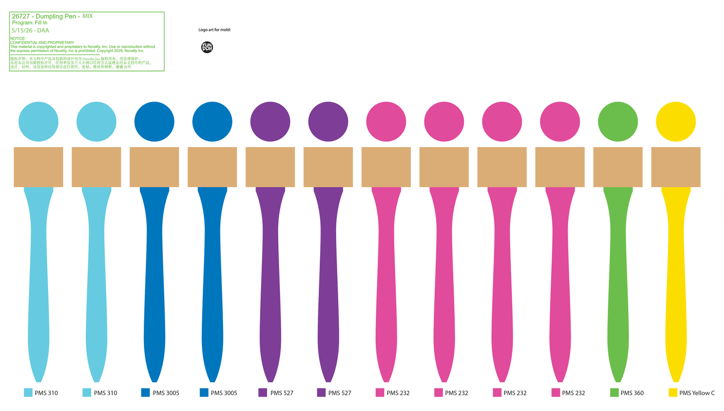 Fun Doh Squishy Dumpling Pen Desk Pop Variety