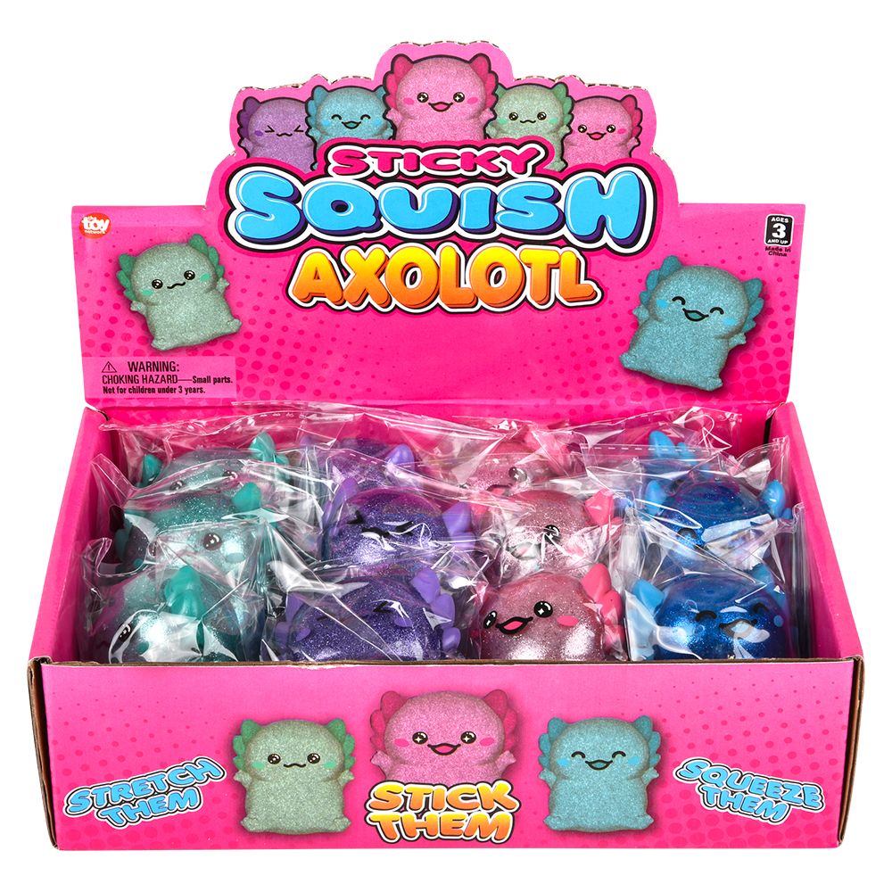 (T) 2.25" SQUISH STICKY AXOLOTL 12CT