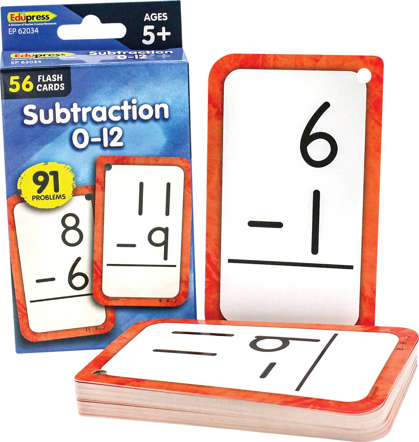 Subtraction 0–12 Flash Cards