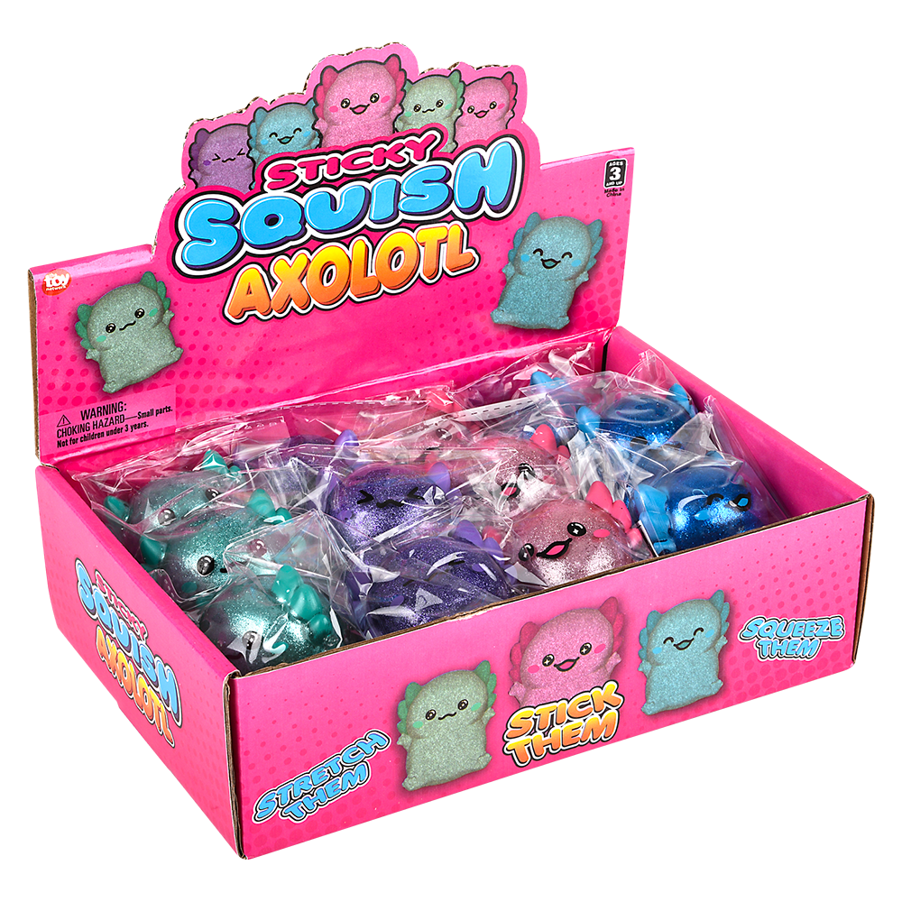(T) 2.25" SQUISH STICKY AXOLOTL 12CT