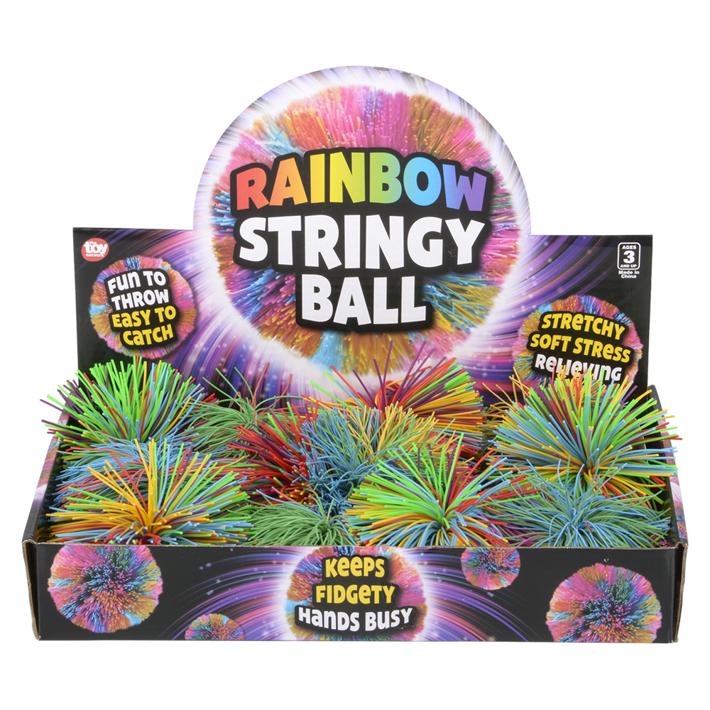 (T) 3.5" RAINBOW STRINGY BALL