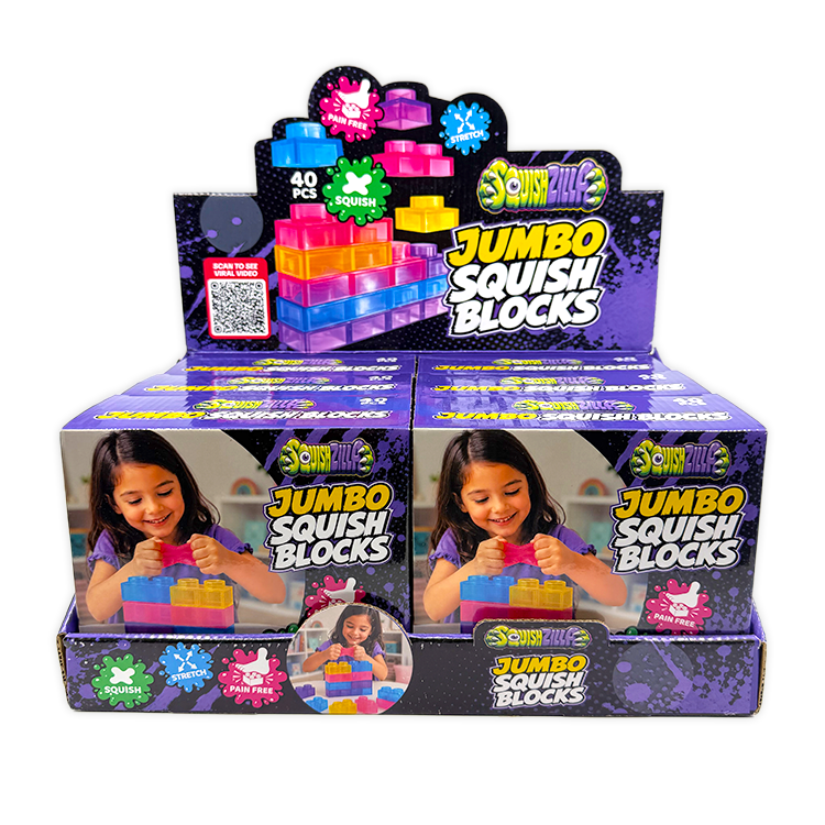 Fun Doh JUMBO Squish Blocks Building Sensory Toy - 6/Display