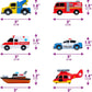 Tub Works® Emergency™ Cars Light Up Bath Toys, 6 Pack