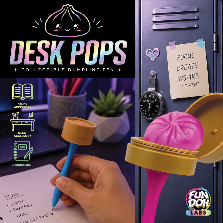Fun Doh Squishy Dumpling Pen Desk Pop Variety