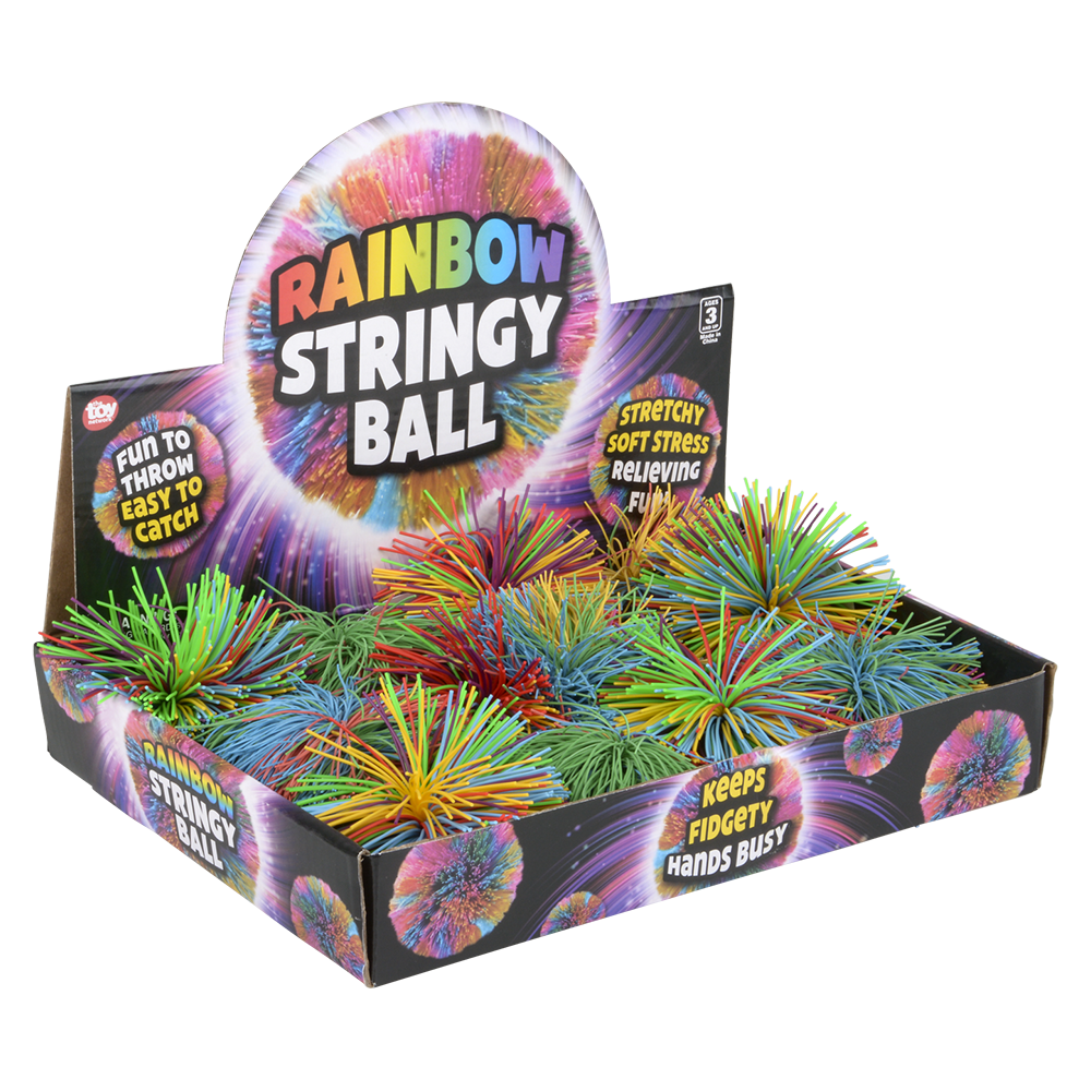 (T) 3.5" RAINBOW STRINGY BALL