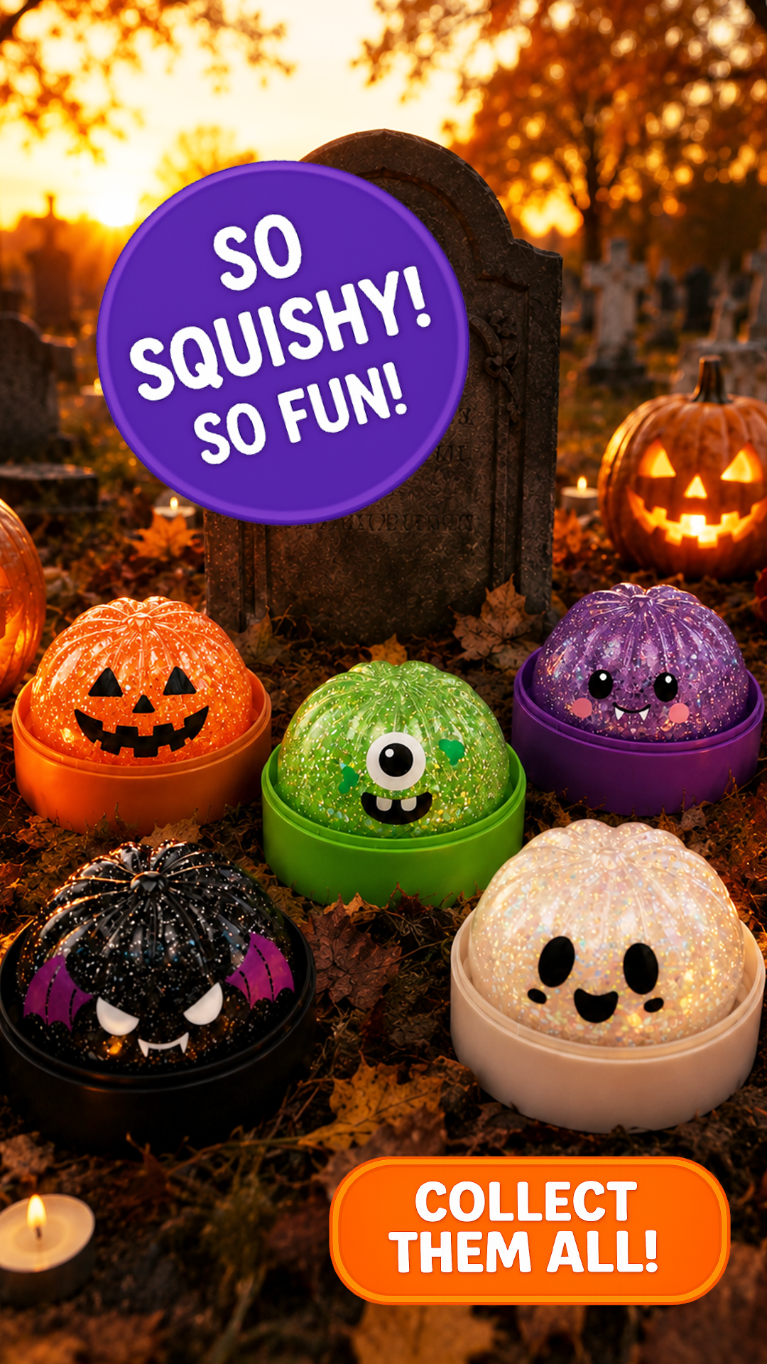 Fun Doh Halloween Dumpling Squishy Toy - 12/Display