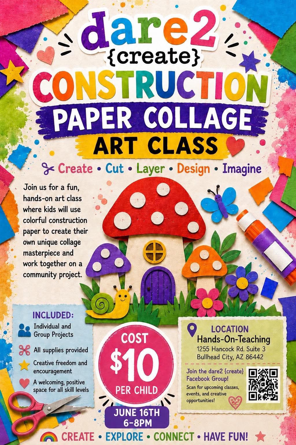 Construction Paper Collage Art Class 6/16/26