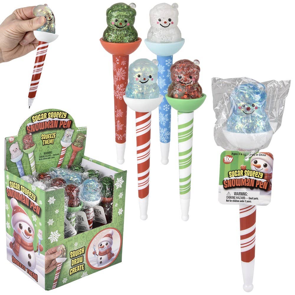 6.5" SUGAR SQUEEZY SNOWMAN PENS