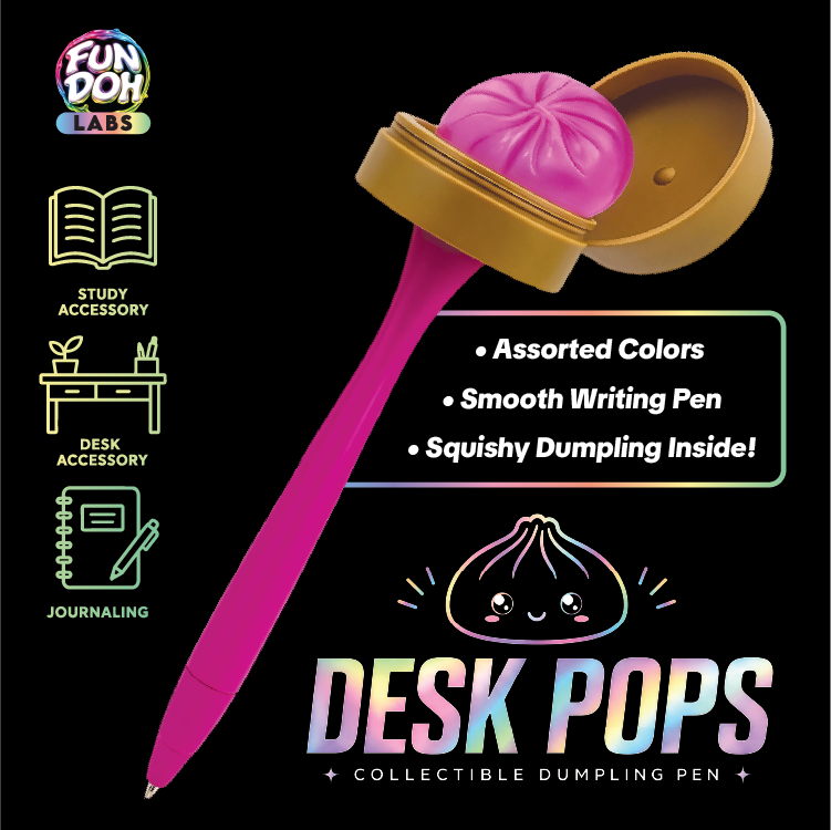 Fun Doh Squishy Dumpling Pen Desk Pop Variety