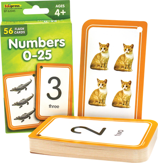 Numbers 0–25 Flash Cards