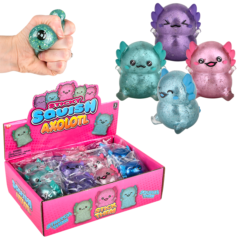 (T) 2.25" SQUISH STICKY AXOLOTL 12CT