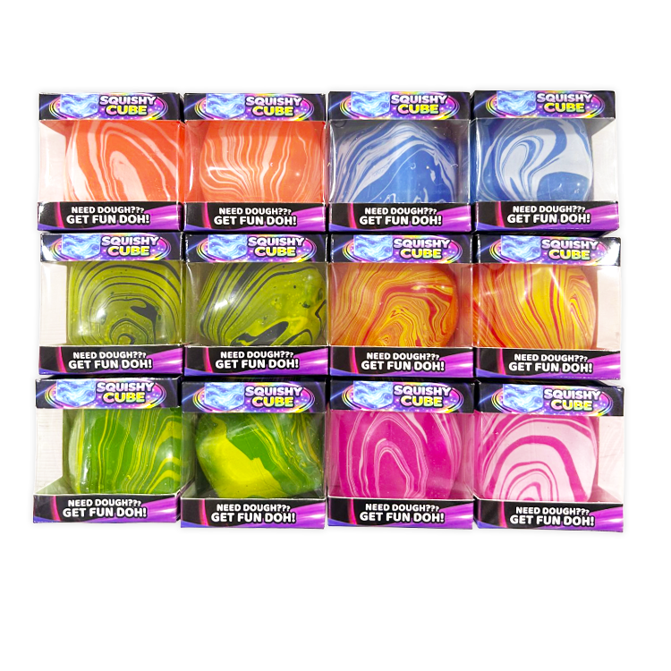 Fun Doh Swirl Squishy Cubes Viral Assortment - 12/Display