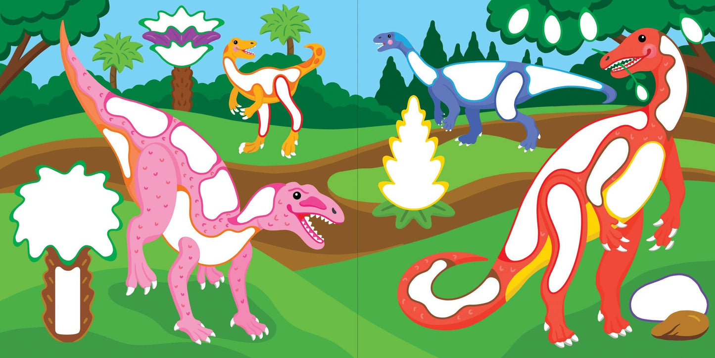 Color-By-Dots Sticker Book - Dinosaurs