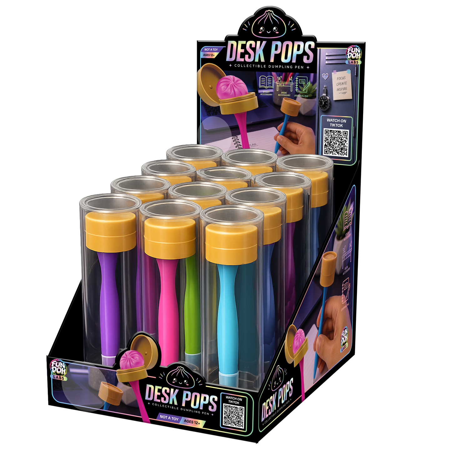 Fun Doh Squishy Dumpling Pen Desk Pop Variety