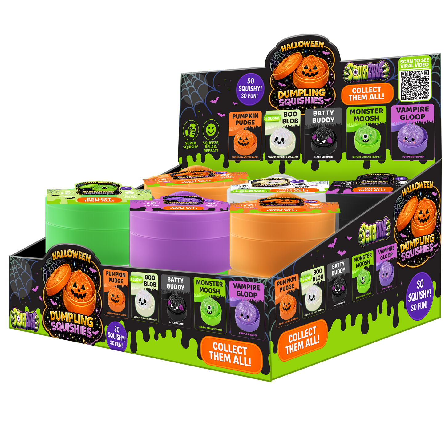 Fun Doh Halloween Dumpling Squishy Toy - 12/Display