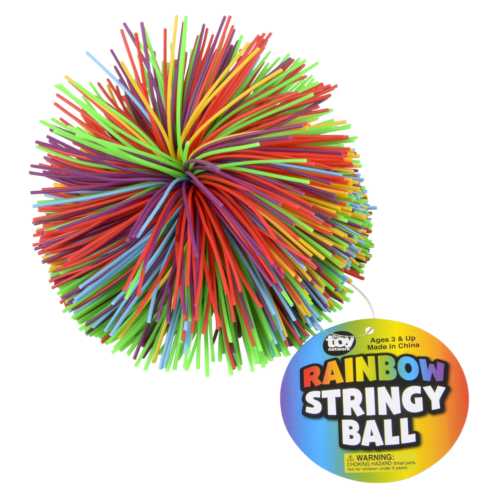 (T) 3.5" RAINBOW STRINGY BALL