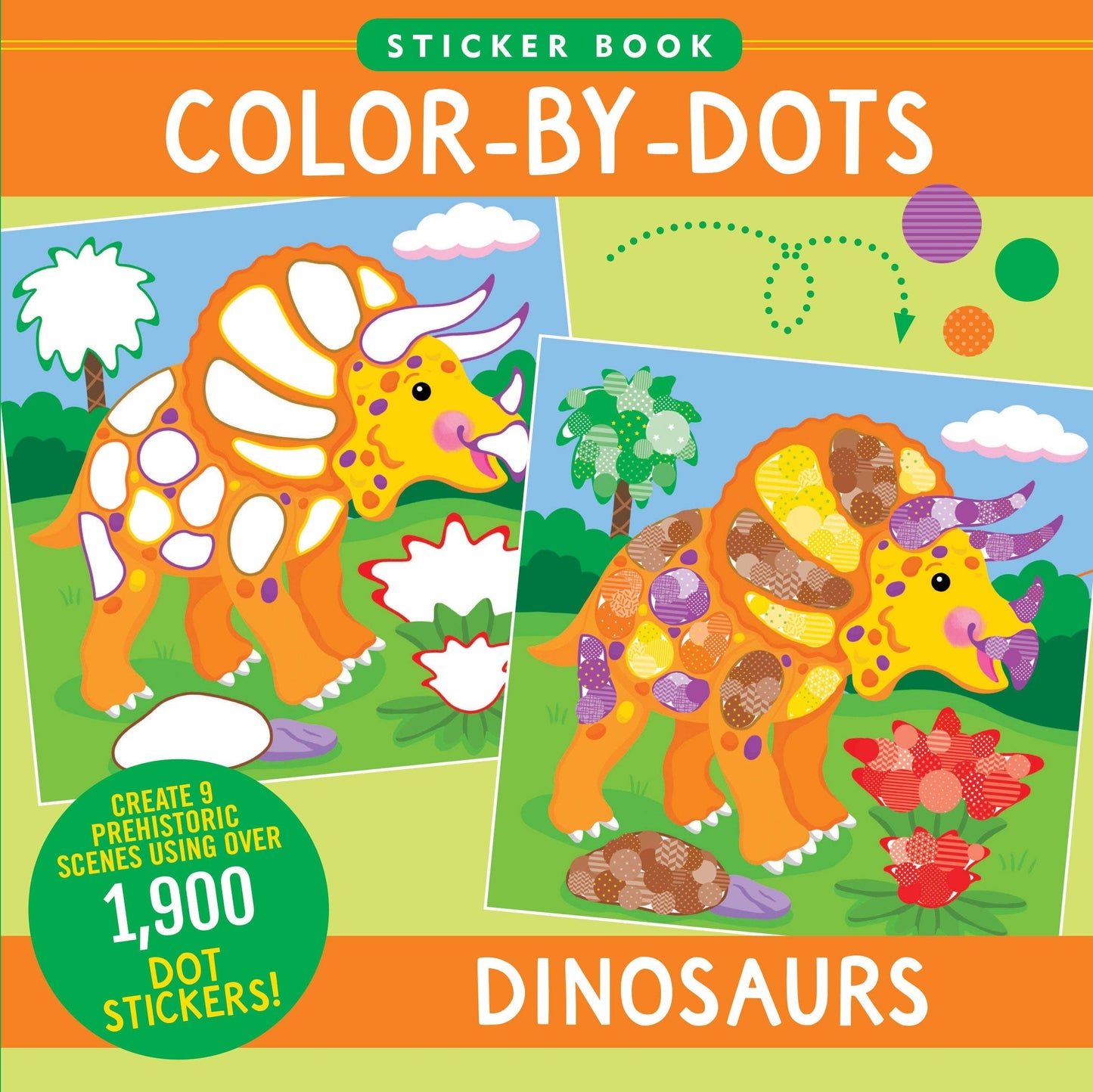 Color-By-Dots Sticker Book - Dinosaurs